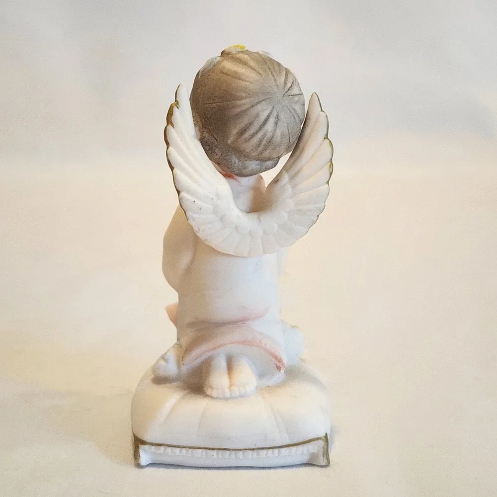 Vintage Napcoware Angel Figurine C6612 Porcelain Cherub with‎ Alarm Clock 3.5